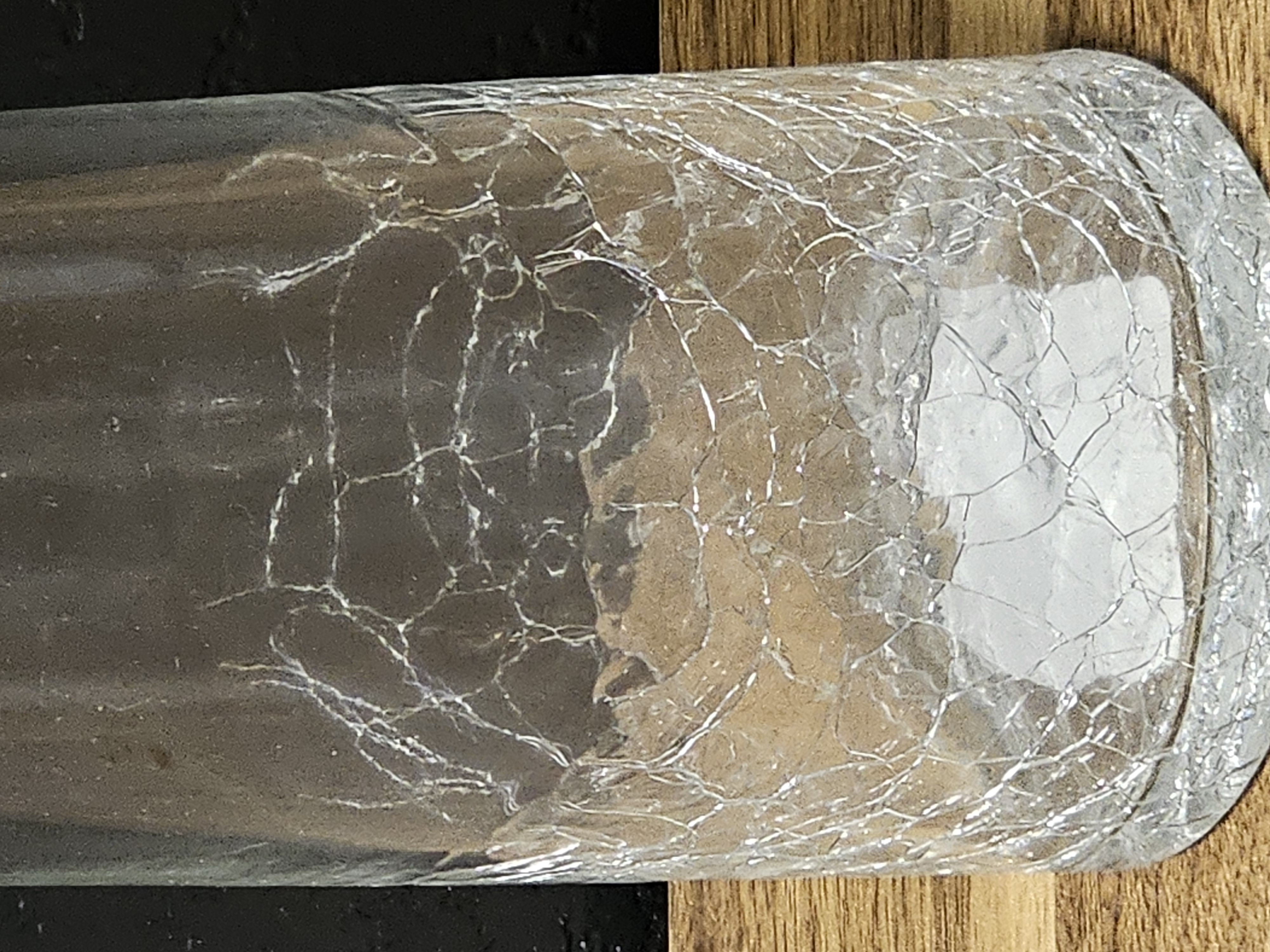 Set of Crackled Glass Candle Holder