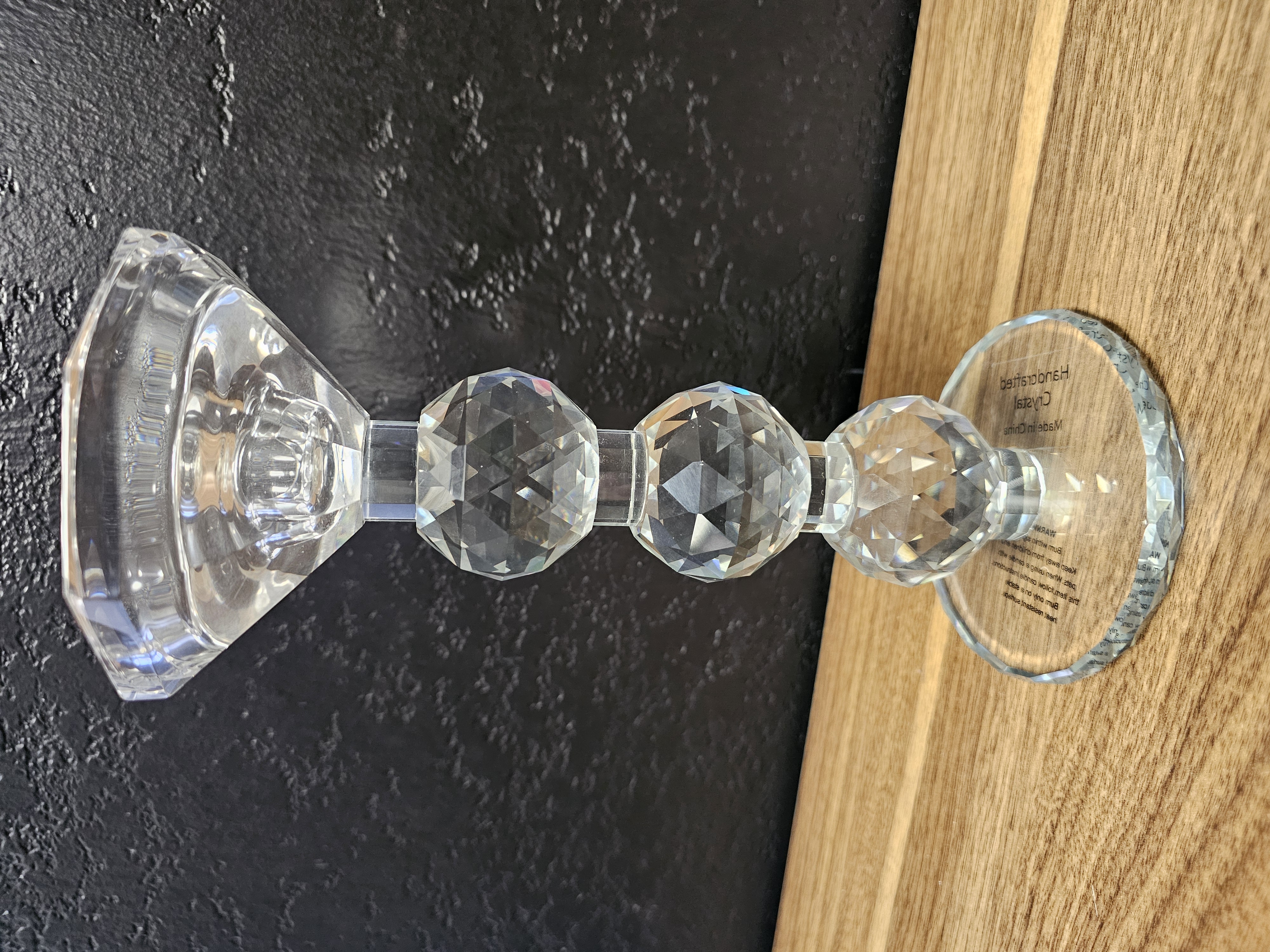 Tall Crystal Candle Holder