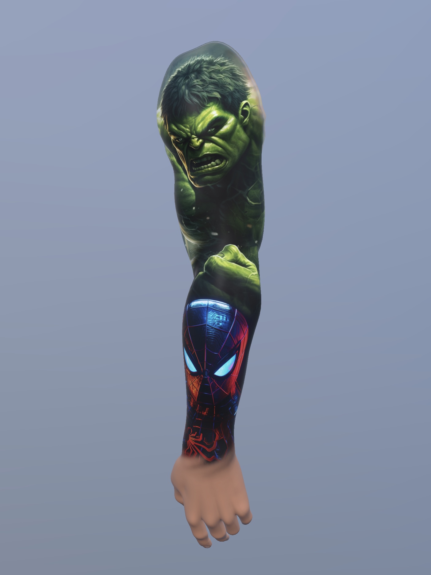 Spider-Man & Hulk Tattoo Design – Strength, Control & Inner Conflict Sleeve Concept