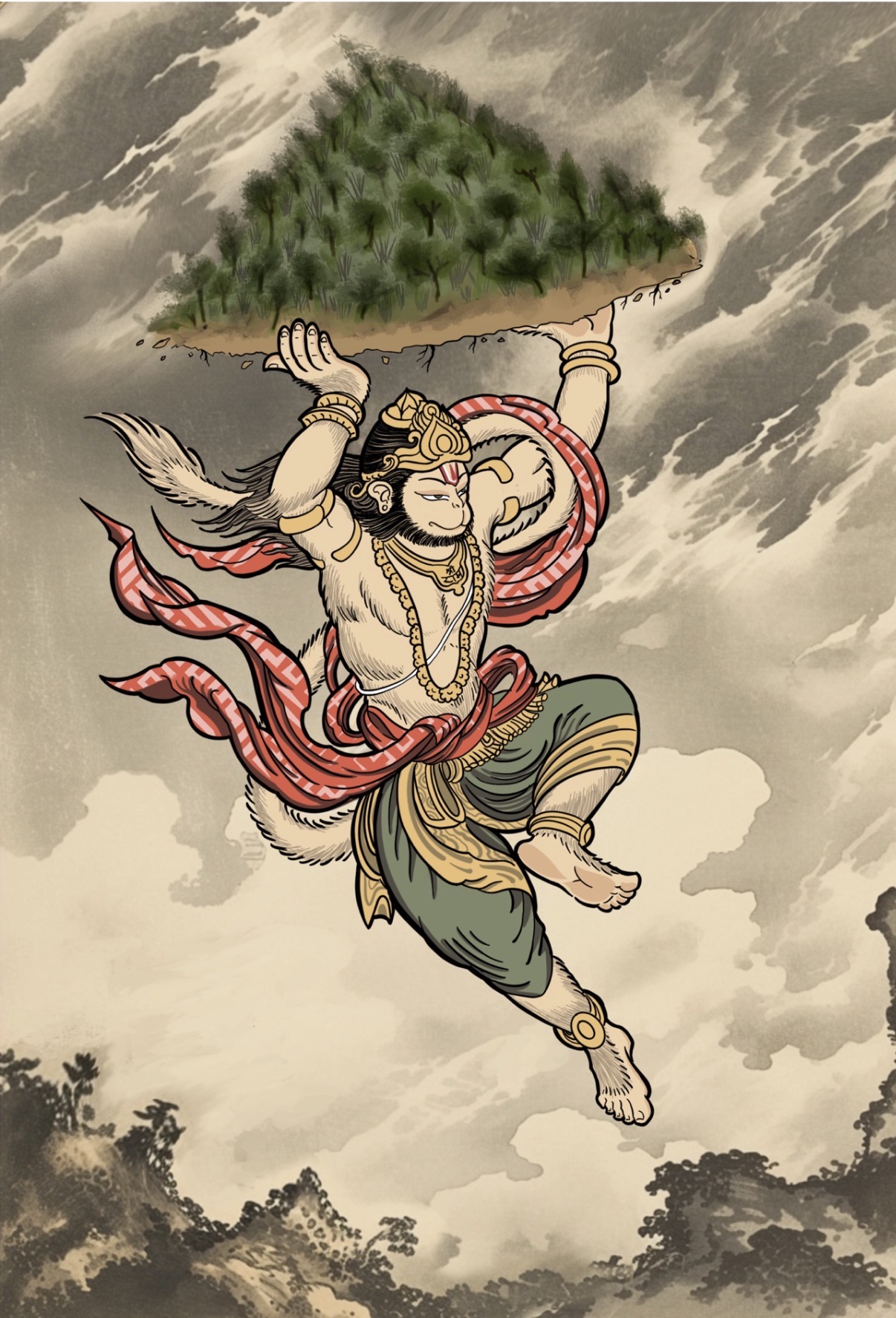 Lord Hanuman Tattoo Design – Strength, Devotion & Protection Concept