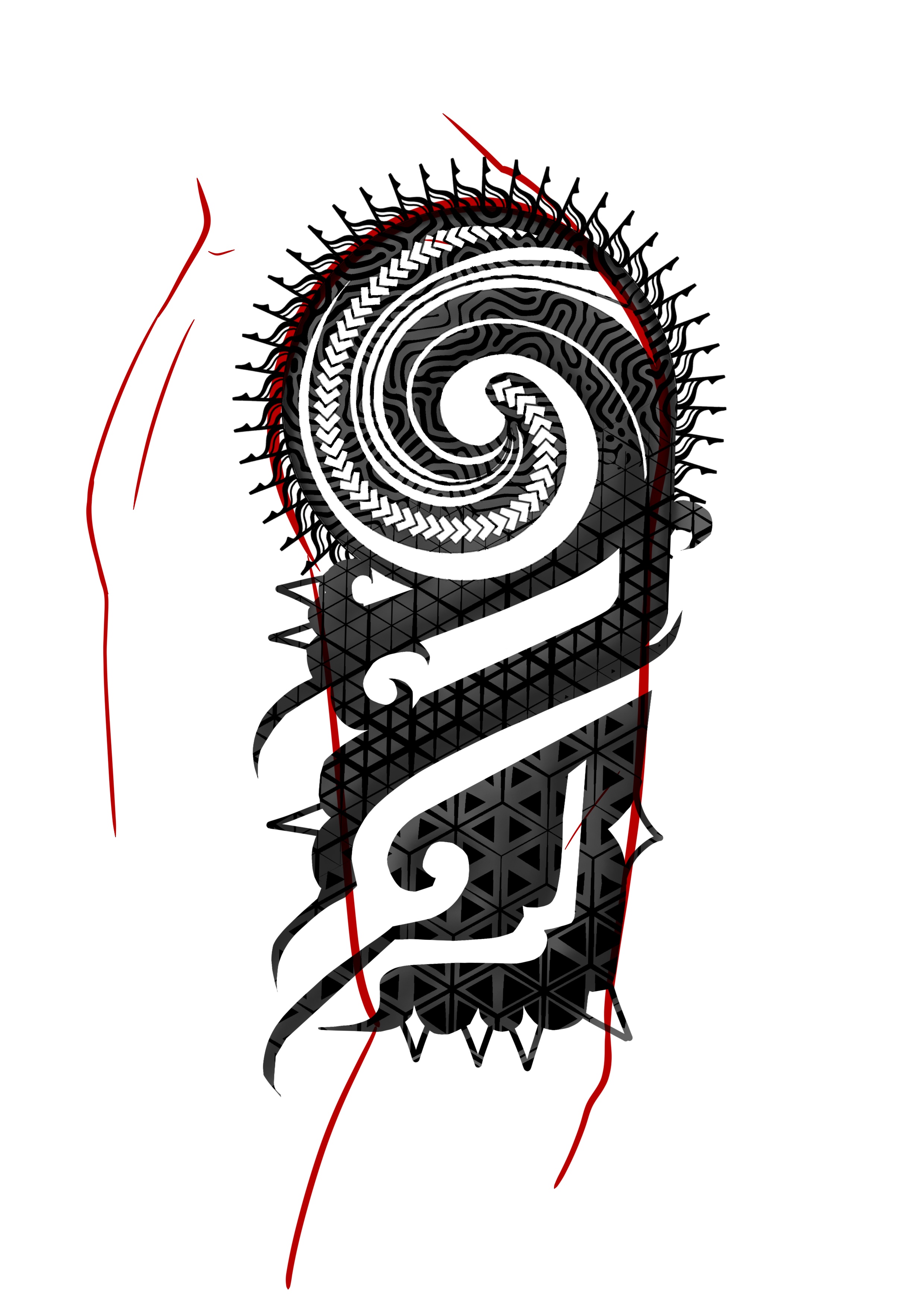 Primitive Echo Neo-Tribal Tattoo Design – Instinct, Pattern & Ancient Symbolism