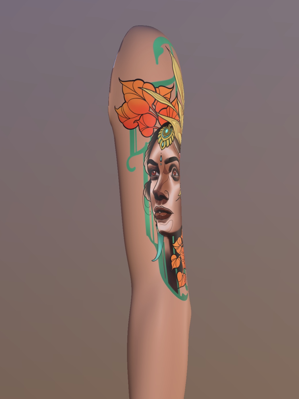 Primal Earth Guardian Neo-Traditional Tattoo Design – Instinct, Nature & Inner Awareness