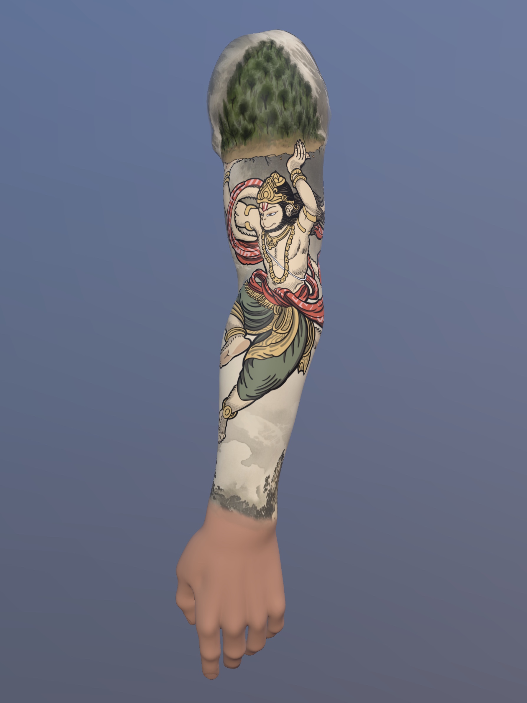 Lord Hanuman Tattoo Design – Strength, Devotion & Protection Concept