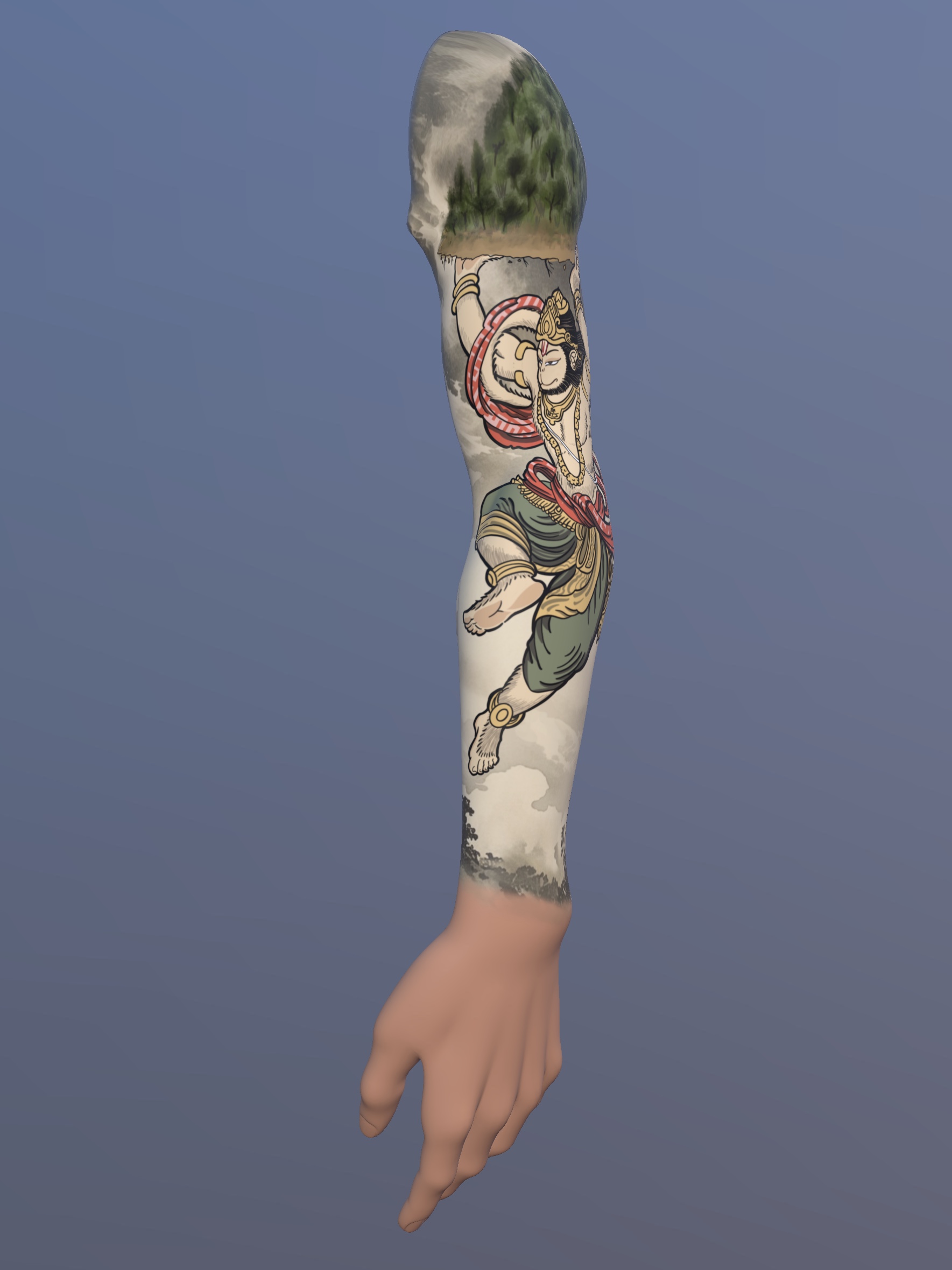 Lord Hanuman Tattoo Design – Strength, Devotion & Protection Concept