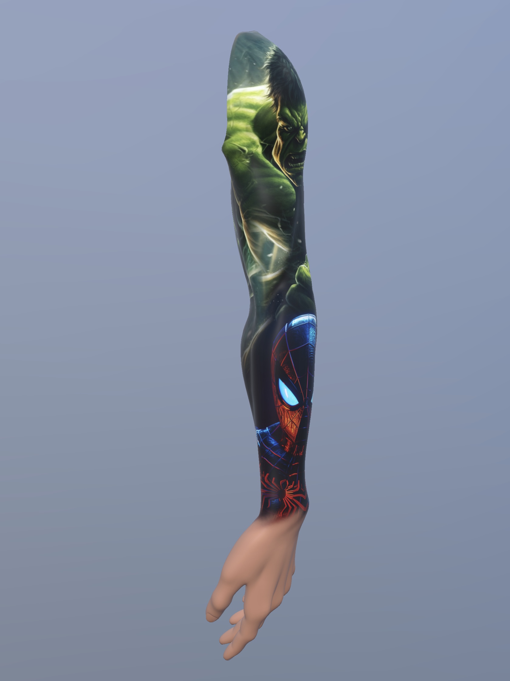 Spider-Man & Hulk Tattoo Design – Strength, Control & Inner Conflict Sleeve Concept