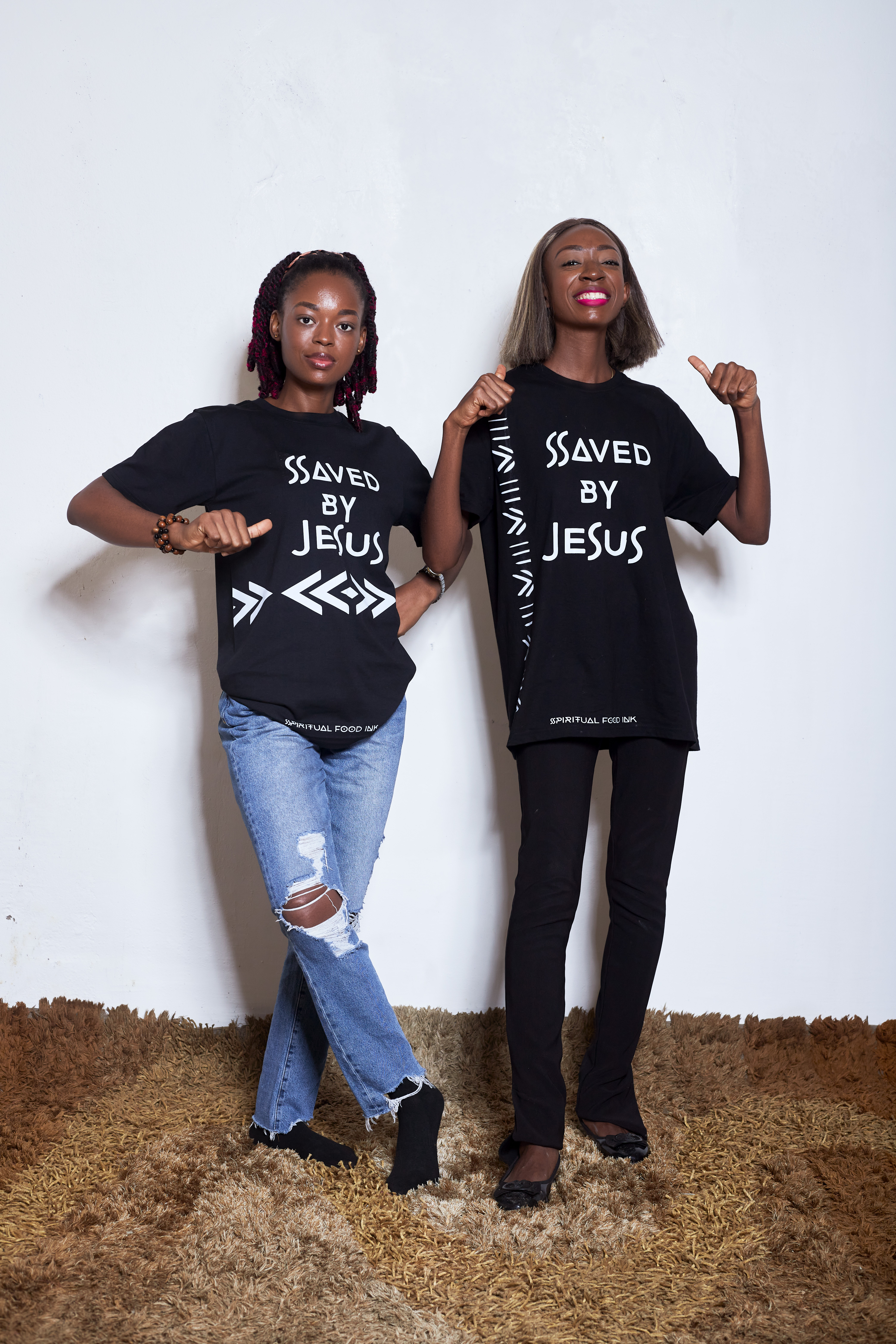 Saved By Jesus - Black T-shirt