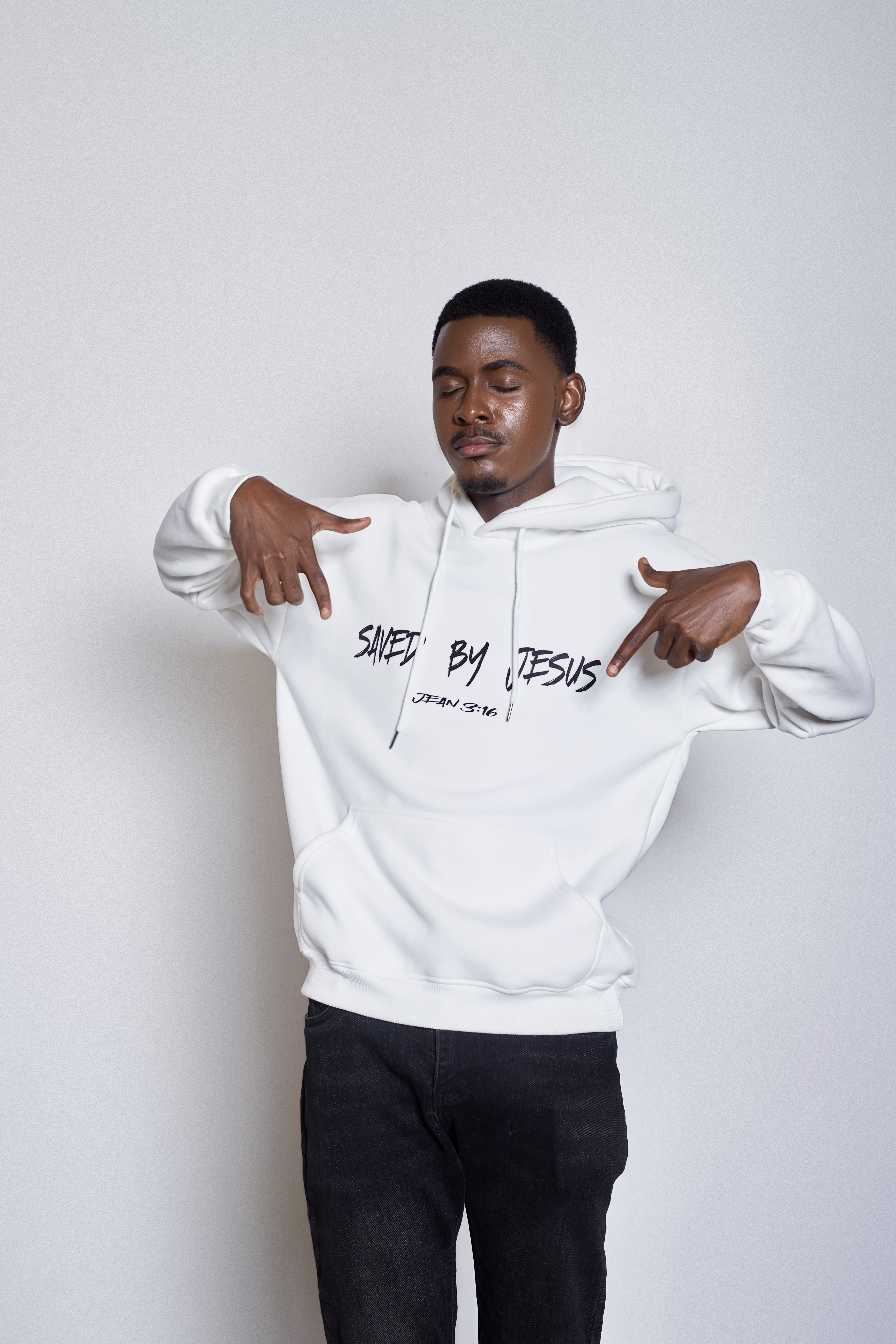 Saved By Jesus - White Hoodie