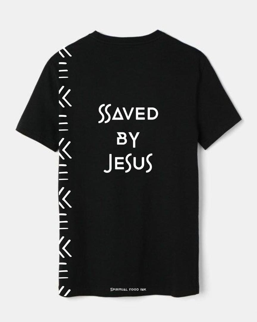 Saved By Jesus - Black T-shirt