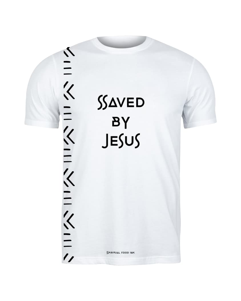 Saved By Jesus  -  White T-shirt