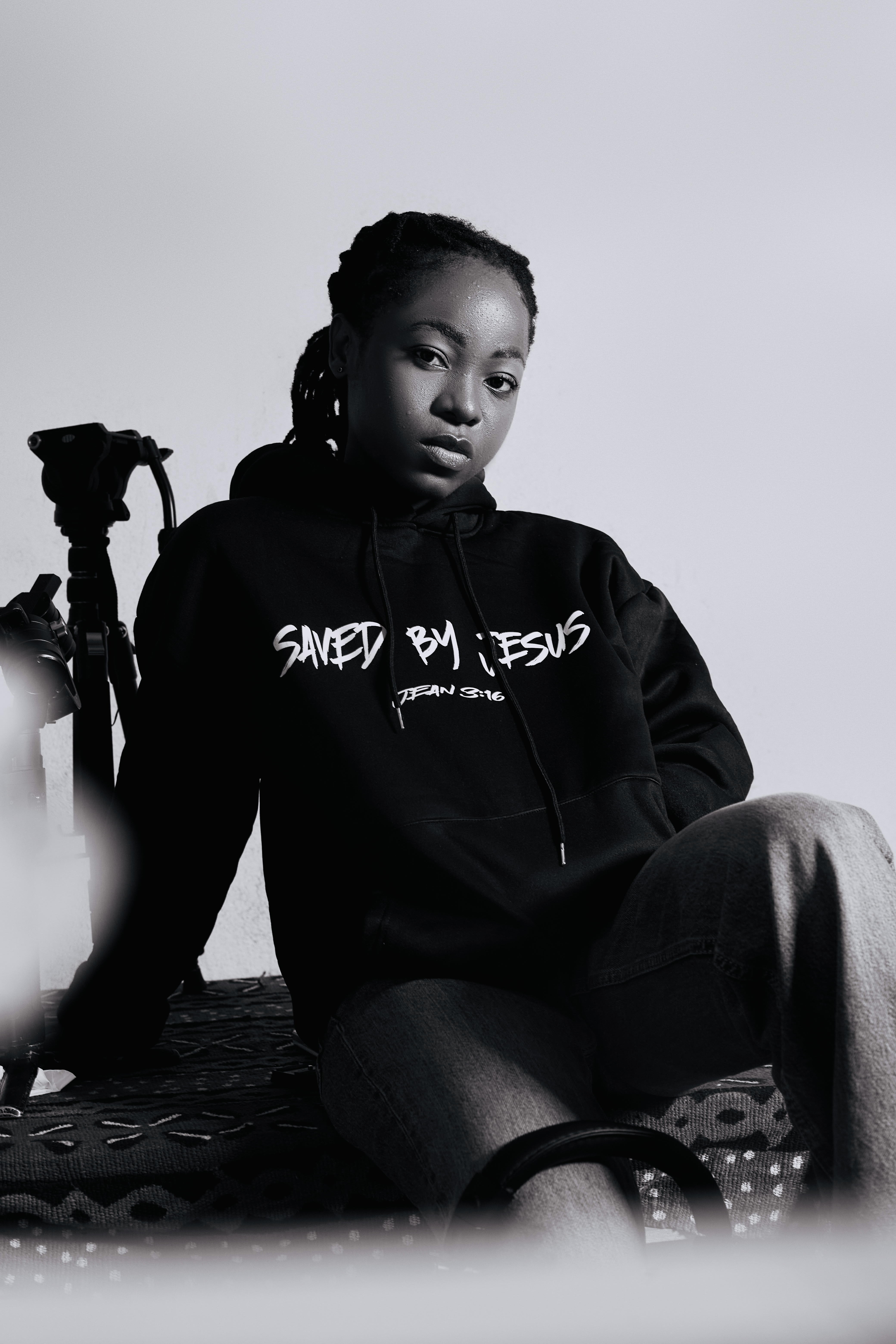 Saved By Jesus - Black Hoodie