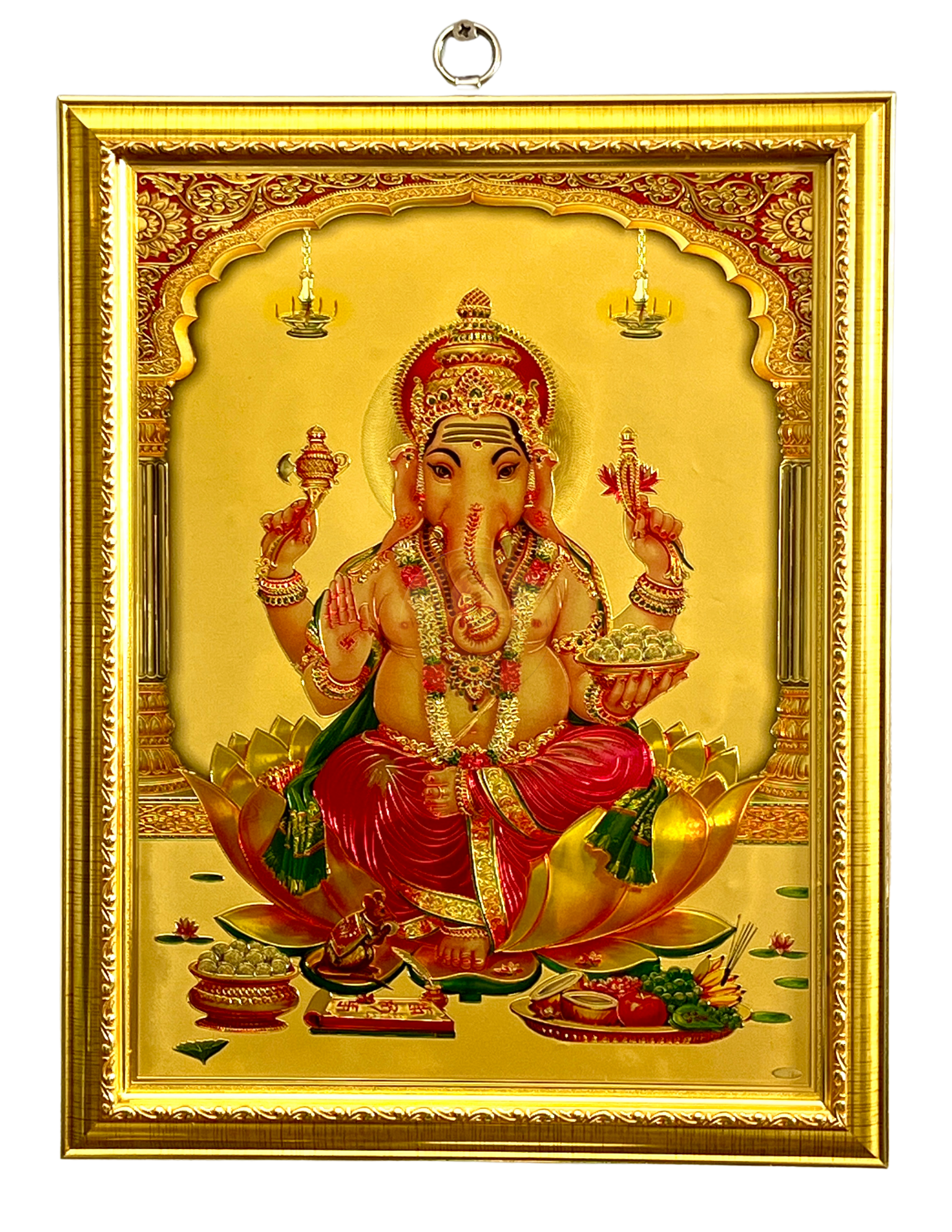 12X16 Gold Vinayagar