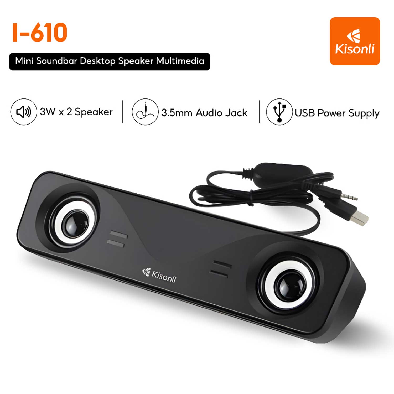 Kisonli I-610 Mini Soundbar Desktop Speaker