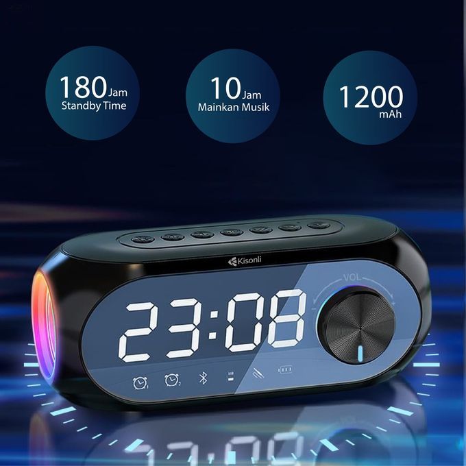 Kisonli Digital LED Alarm Clock Speaker