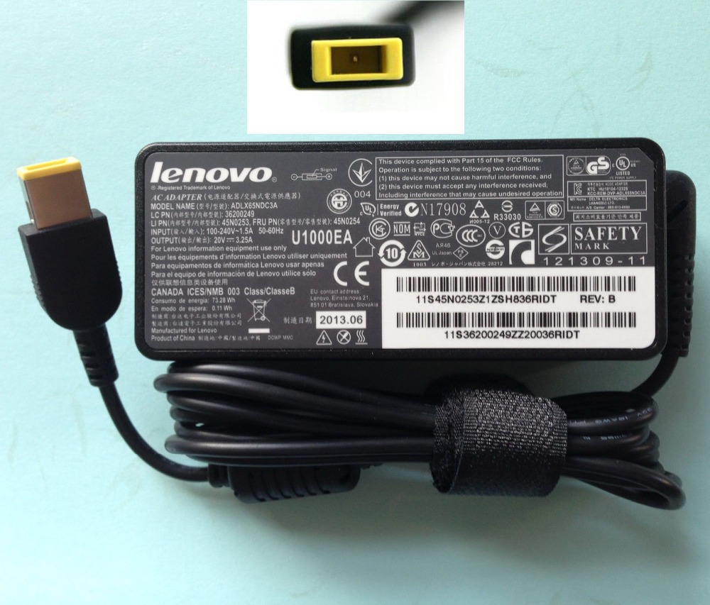 Lenovo Laptop Charger 20V 3.25A