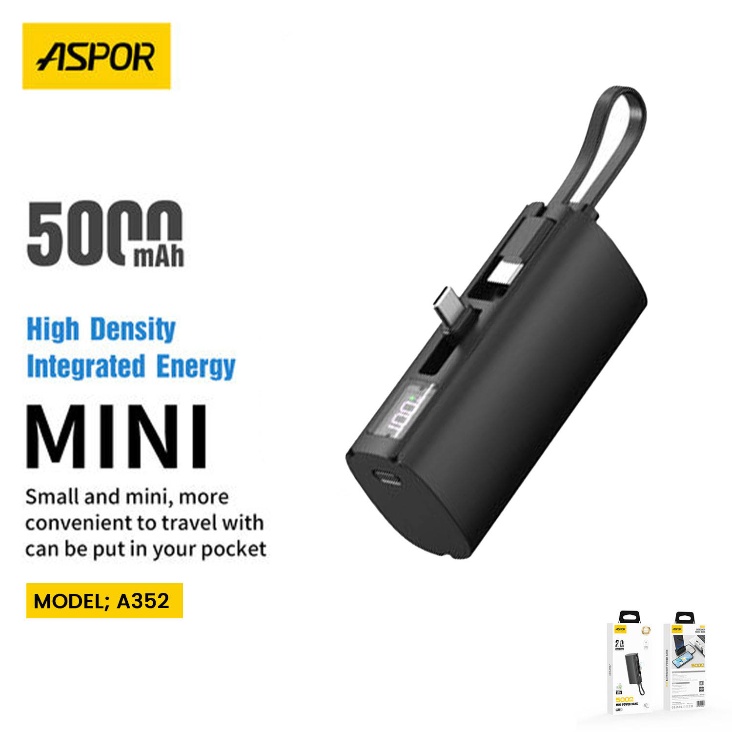 ASPOR 500mAh Mini Power Bank