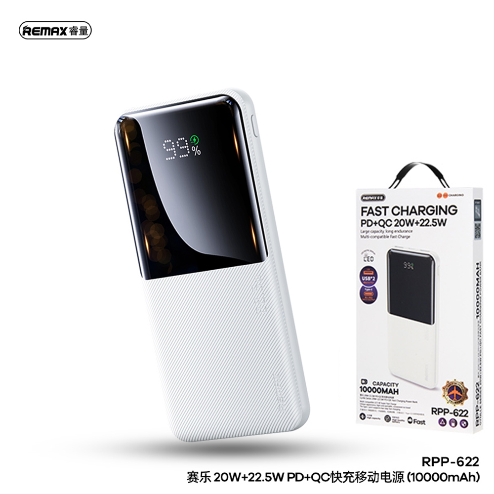 Remax rpp-622 20w+22.5w pd+QC fast charge power bank 10000mah 