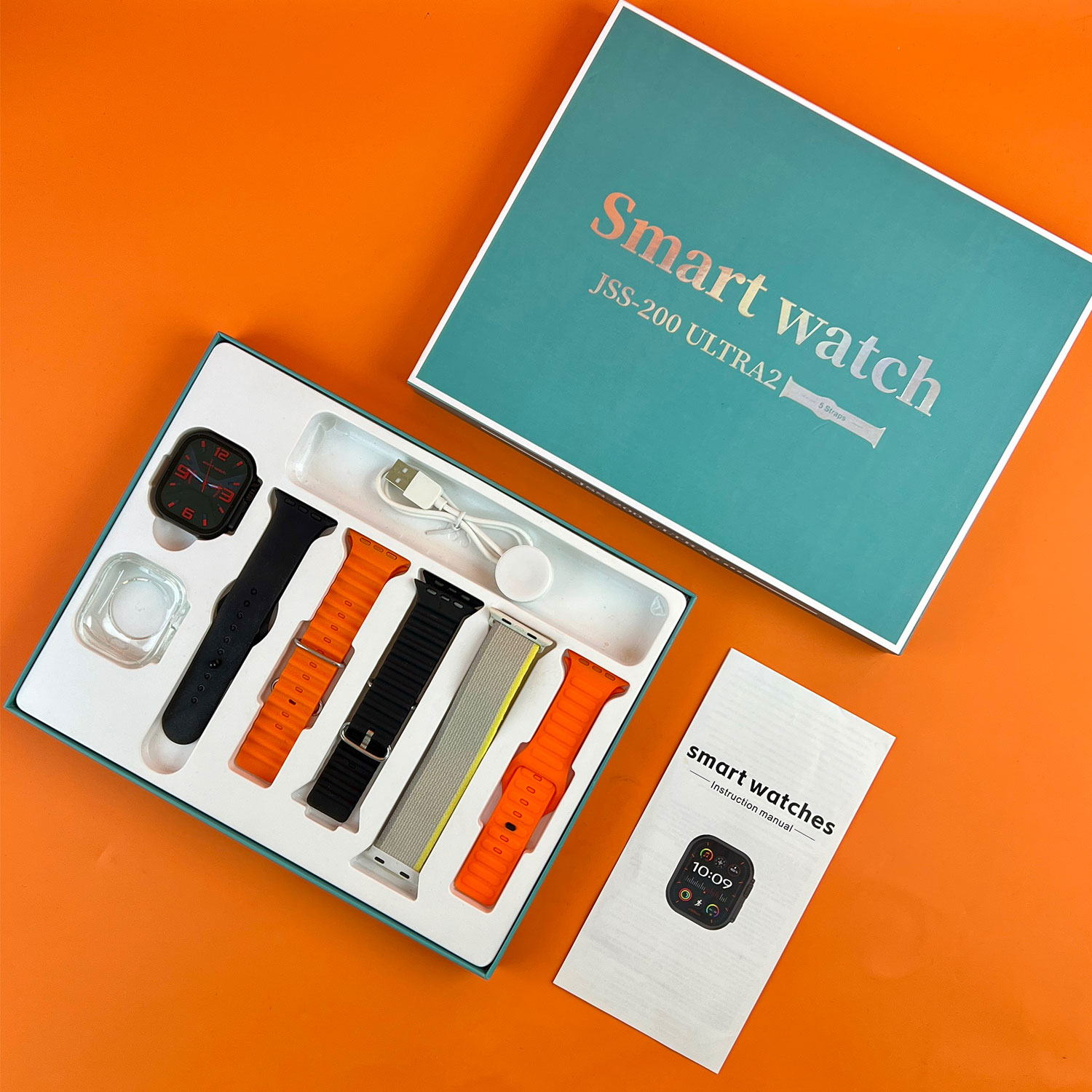 ULTRA V2 NEW FASHION 2.2 LARGE SCREEN WITH 4 STRAPS SMART WATCH WITH WearFit Pro APP 