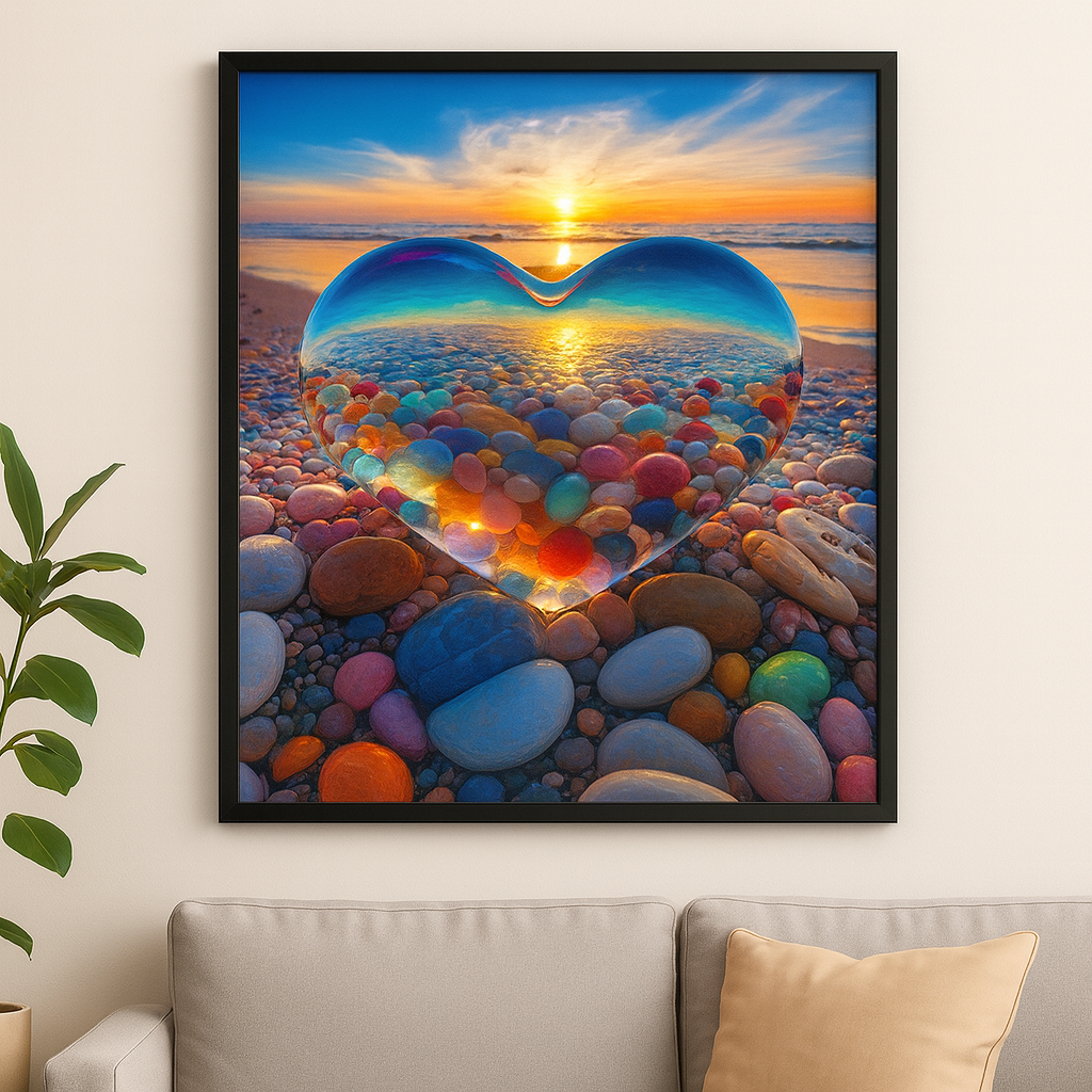 Tapyba pagal skaičius „Širdies spindesys prie jūros"