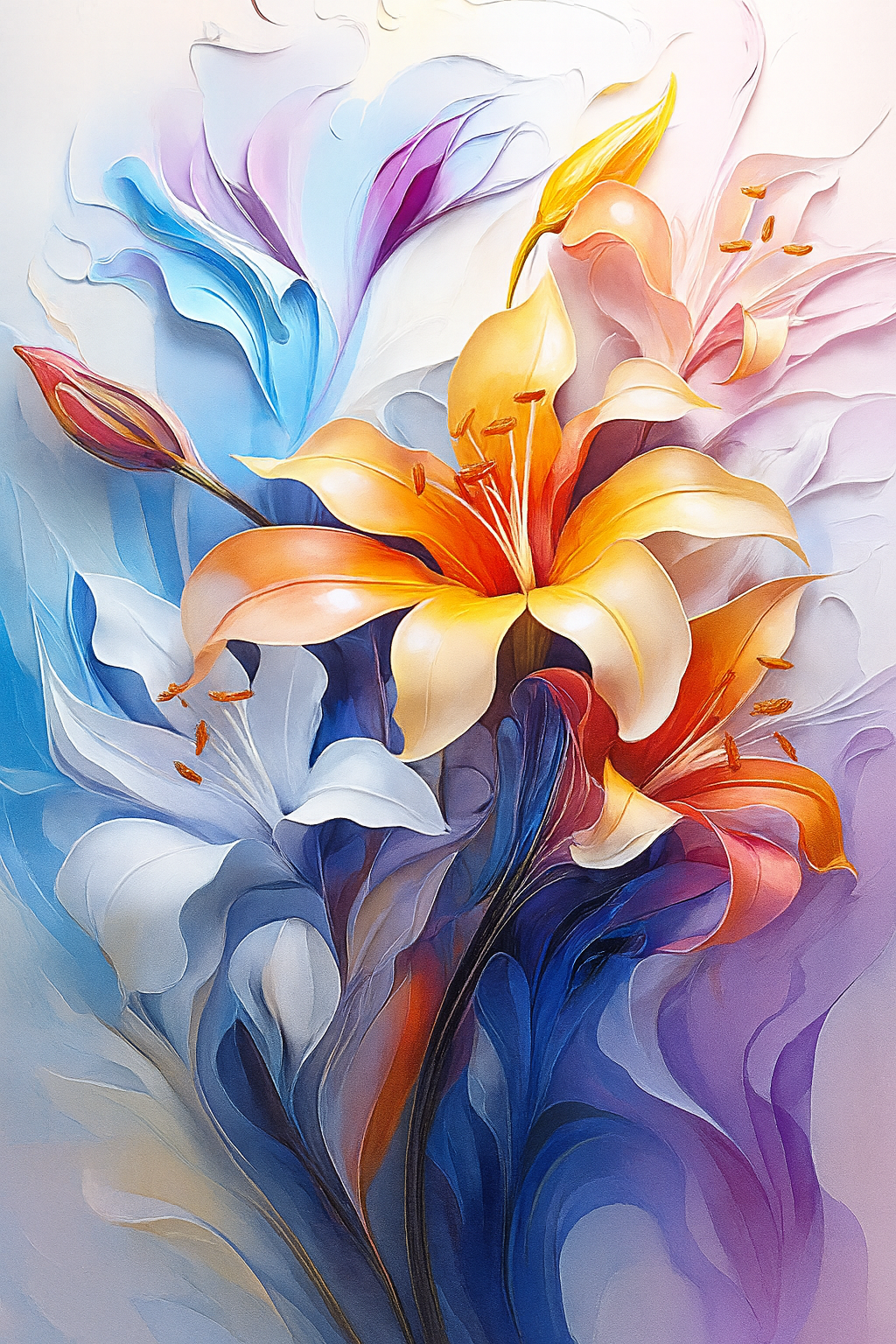 Tapyba pagal skaičius "Ugninės lelijos" 