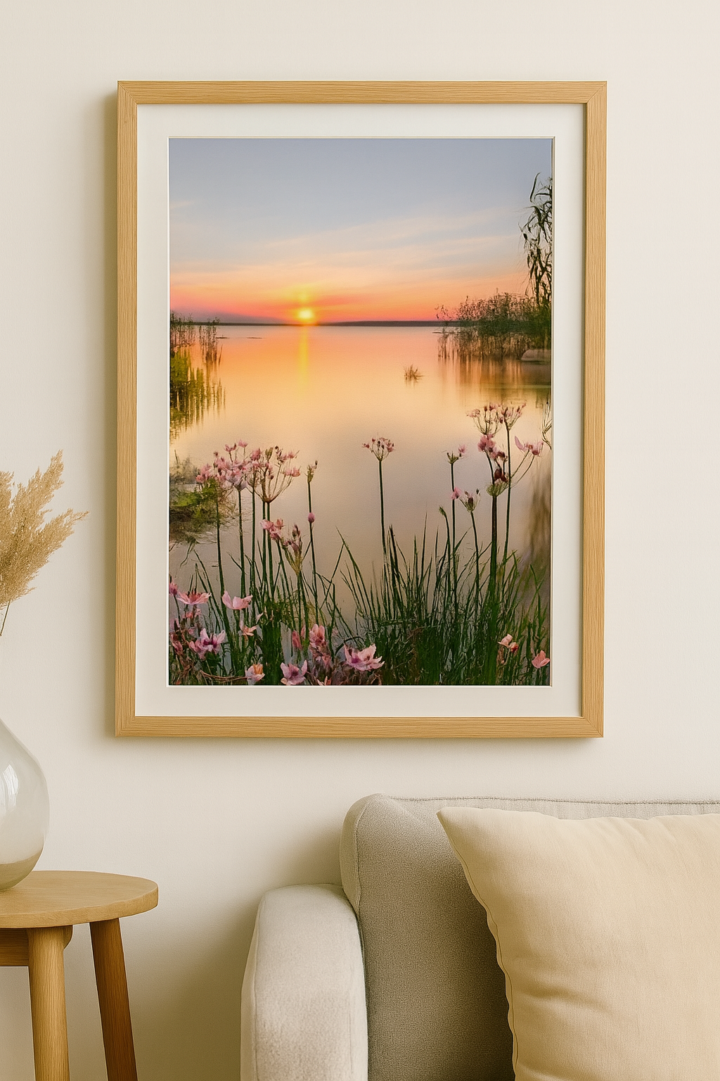 Tapyba pagal skaičius „Saulėlydis prie ežero“