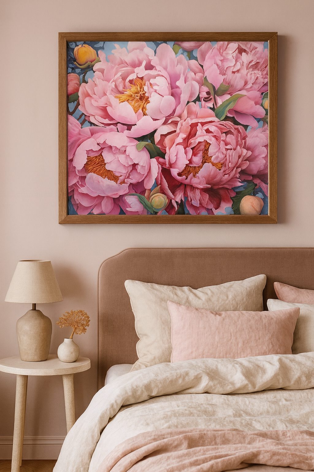 Tapyba pagal skaičius „Rožiniai bijūnai“