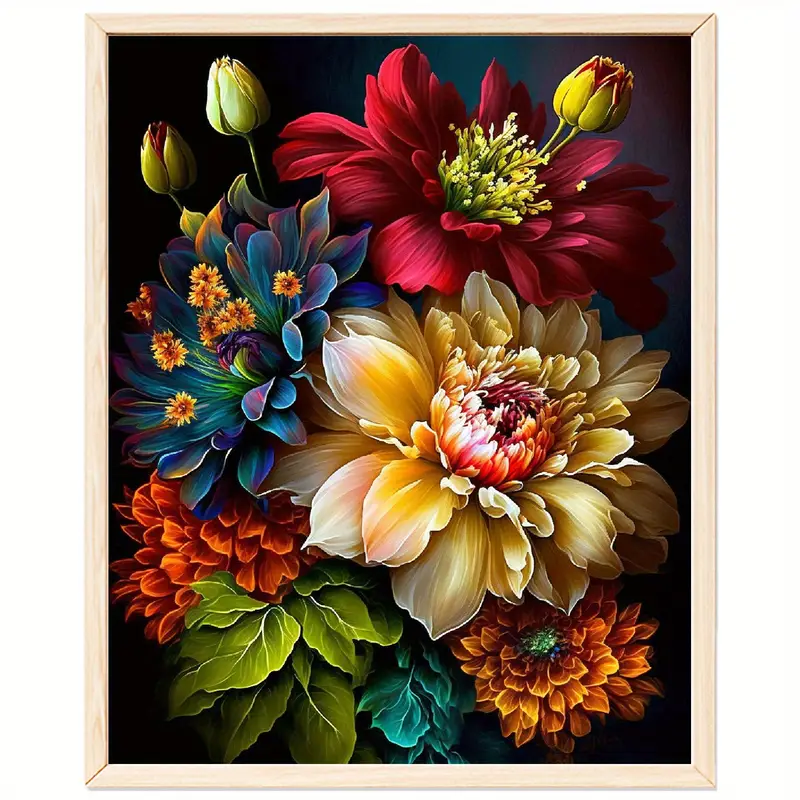 Tapyba pagal skaičius "Spalvinga gėlių puokštė" 