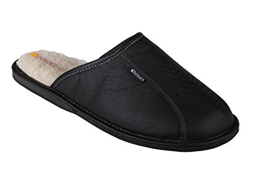 Vyriškos odinės šlepetės "Bosaco" su vilna viduje