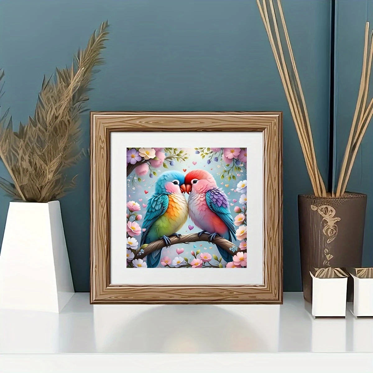 Deimantinė mozaika „Meilės papūgėlės“