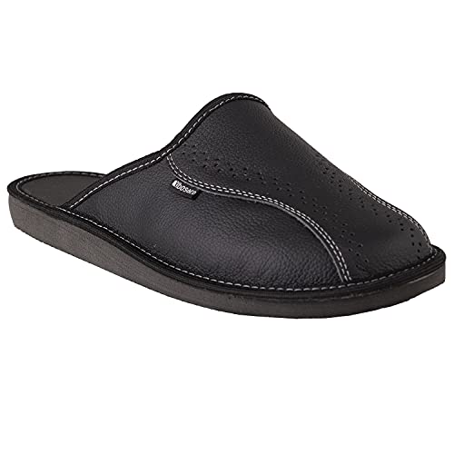 Vyriškos odinės šlepetės "Bosaco" su vilna viduje