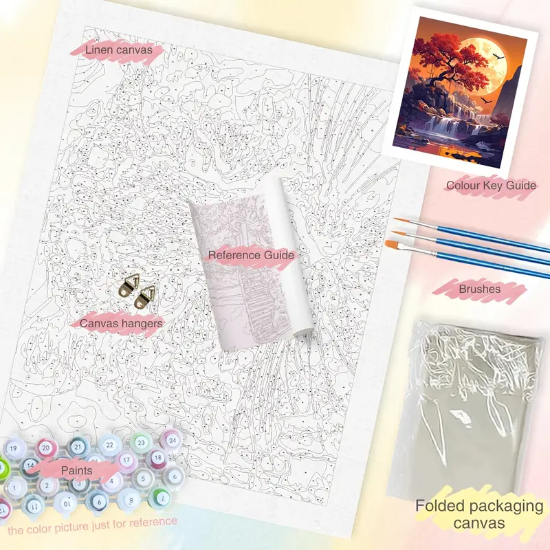 Tapyba pagal skaičius „Ryškus gėlių puokštės grožis“