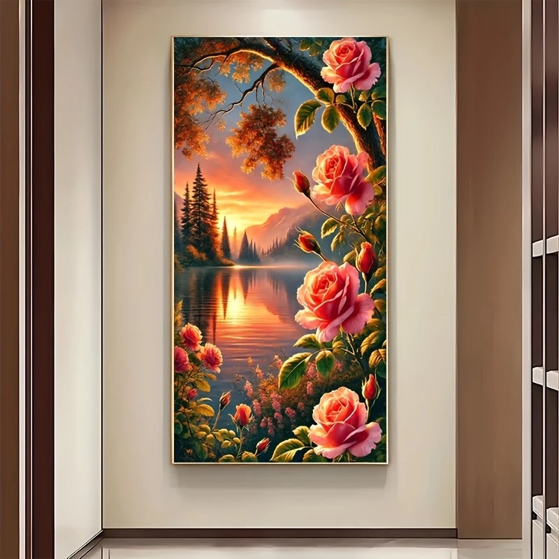 Deimantinė mozaika „Rožių žavesys saulėlydyje“