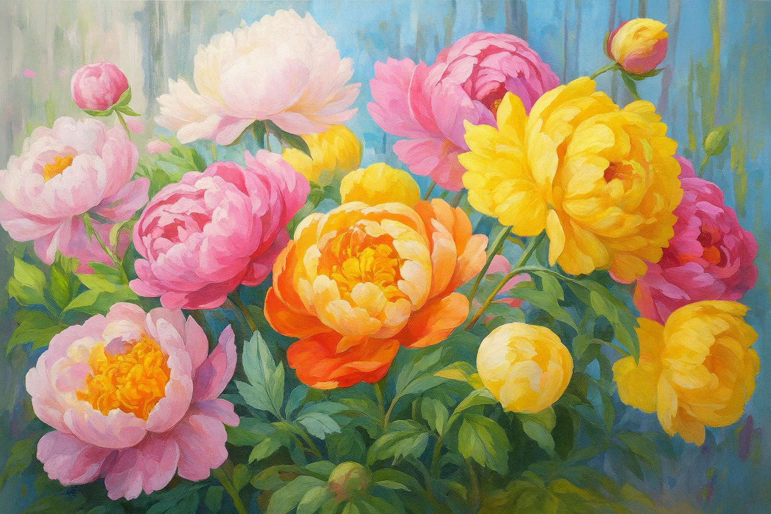 Tapyba pagal skaičius „Spalvingi bijūnai“