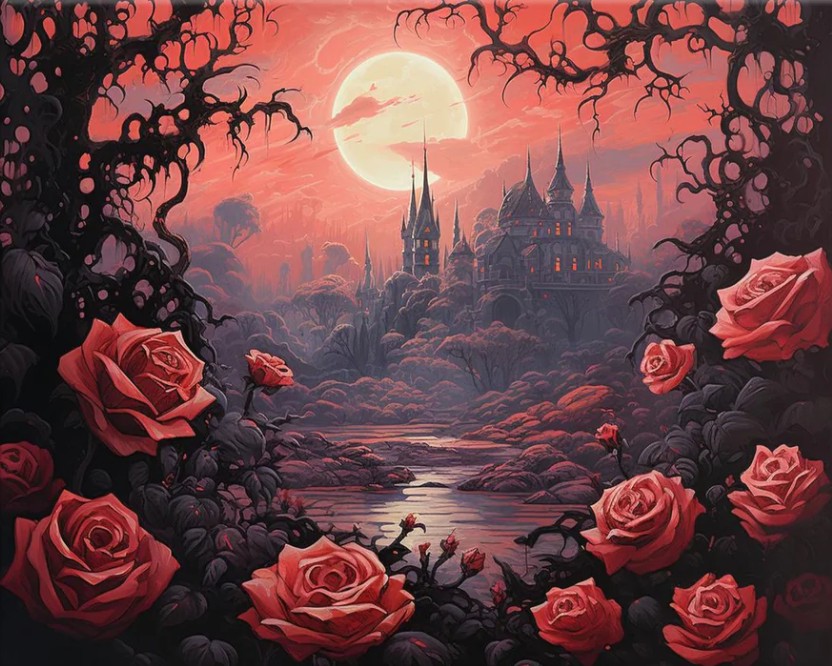 Tapyba pagal skaičius „Rožių pilies paslaptis“