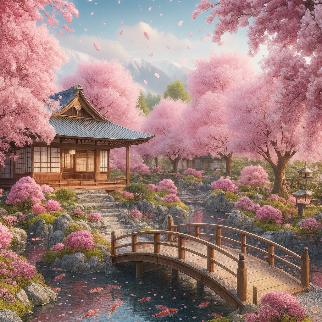 Deimantinė mozaika „Sakuros sodas“