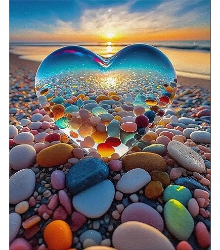 Tapyba pagal skaičius „Širdies spindesys prie jūros"