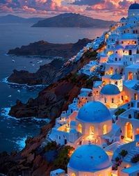 Tapyba pagal skaičius „Santorinis saulėlydžio šviesoje“