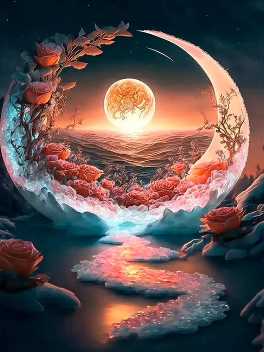 Tapyba pagal skaičius „Mėnulio rožių pasaka“