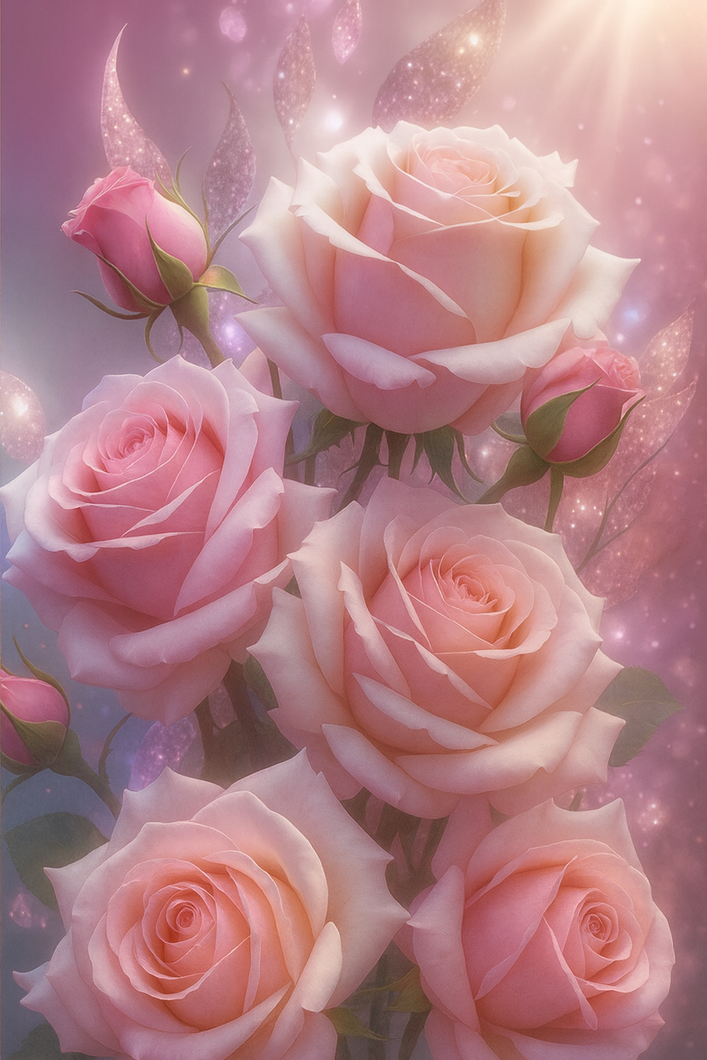 Deimantinė mozaika „Rožių švytėjimas“