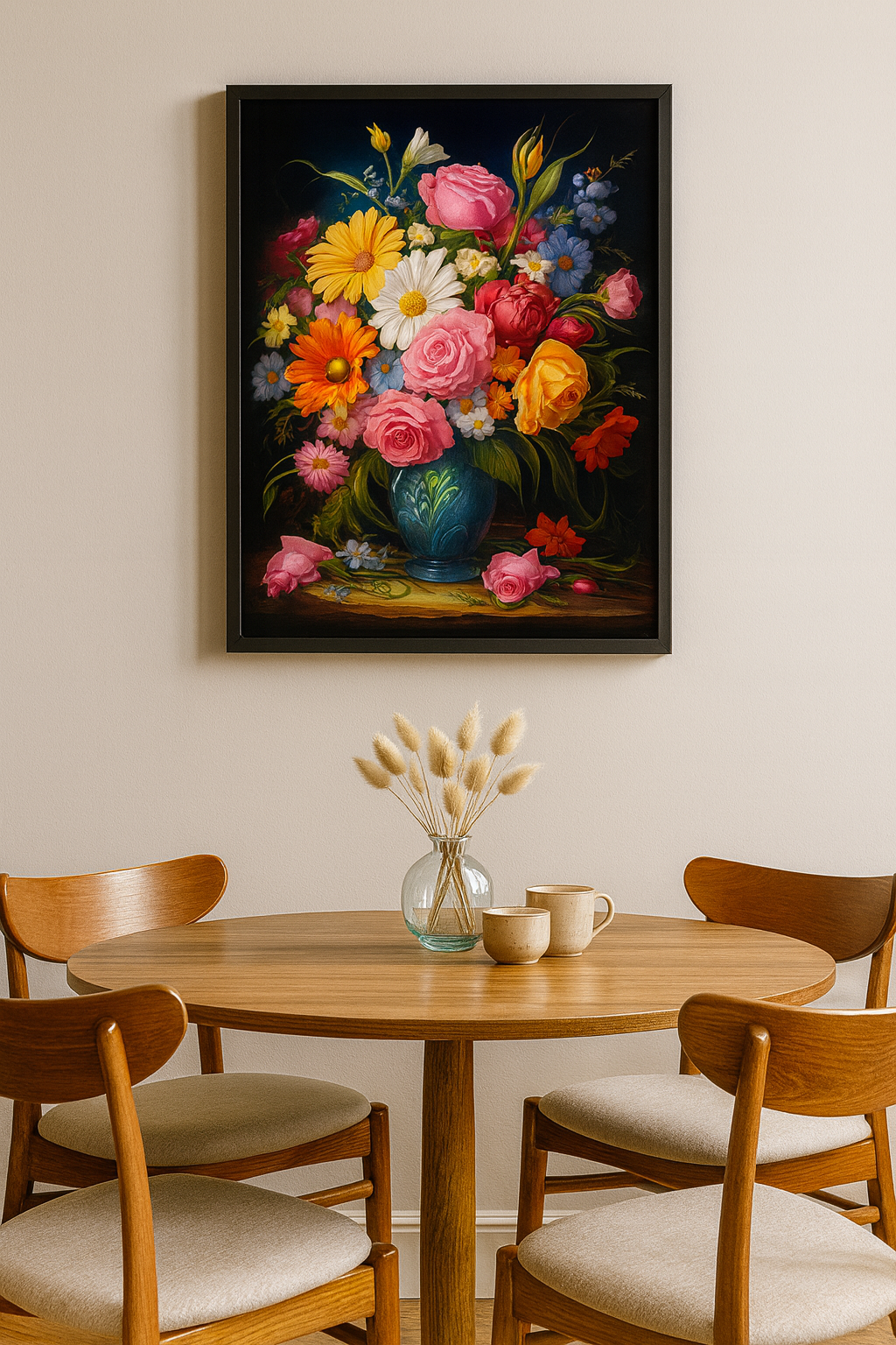 Tapyba pagal skaičius „Gėlių puokštės elegancija“