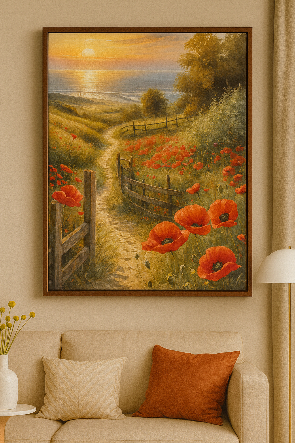 Tapyba pagal skaičius „Saulėlydis aguonų laukuose“