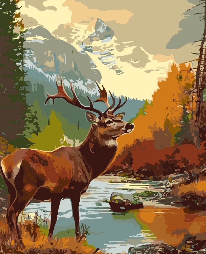 Tapyba pagal skaičius "Miško karalius" 