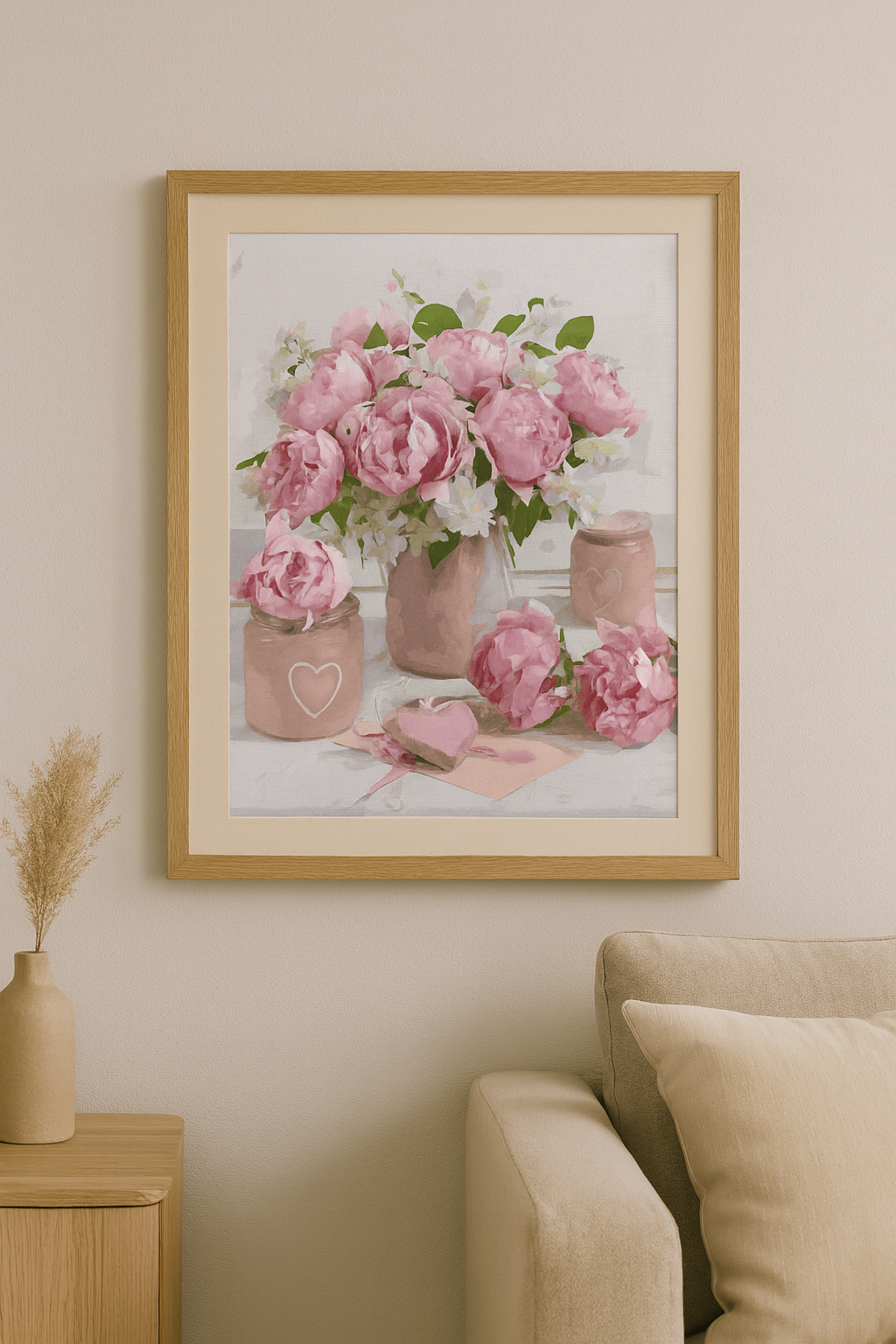 Tapyba pagal skaičius "Pionų švelnumas"