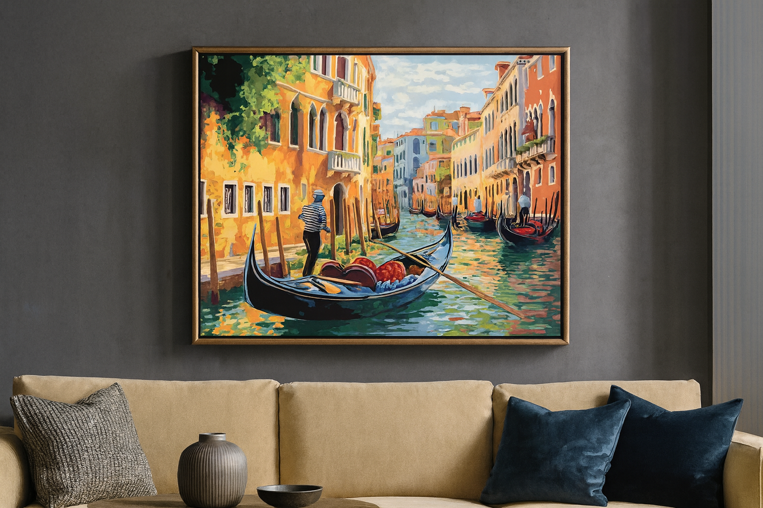 Tapyba pagal skaičius "Venecijos gondola"