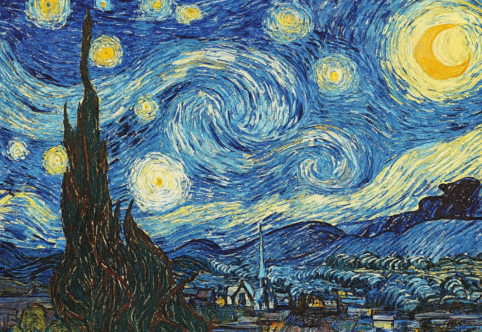 Tapyba pagal skaičius "Žvaigždėta naktis" 