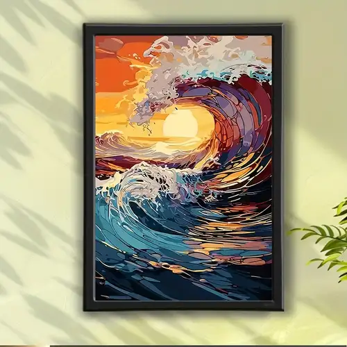 Tapyba pagal skaičius „Saulėlydžio banga“