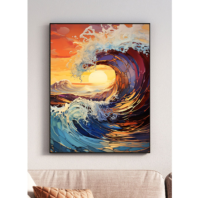 Tapyba pagal skaičius „Saulėlydžio banga“