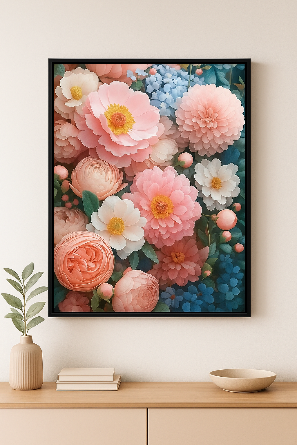 Tapyba pagal skaičius "Romantiškos gėlės"