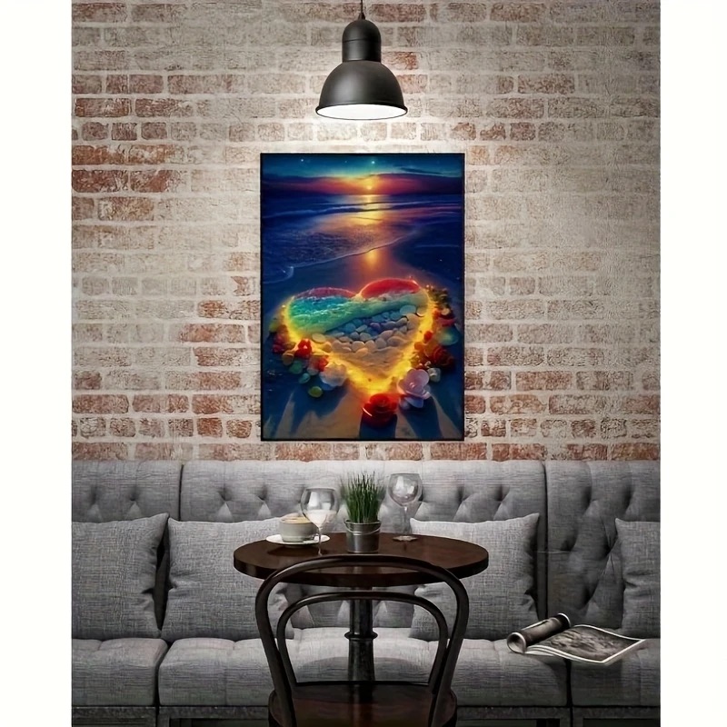 Deimantinė mozaika „Meilės širdis prie jūros“