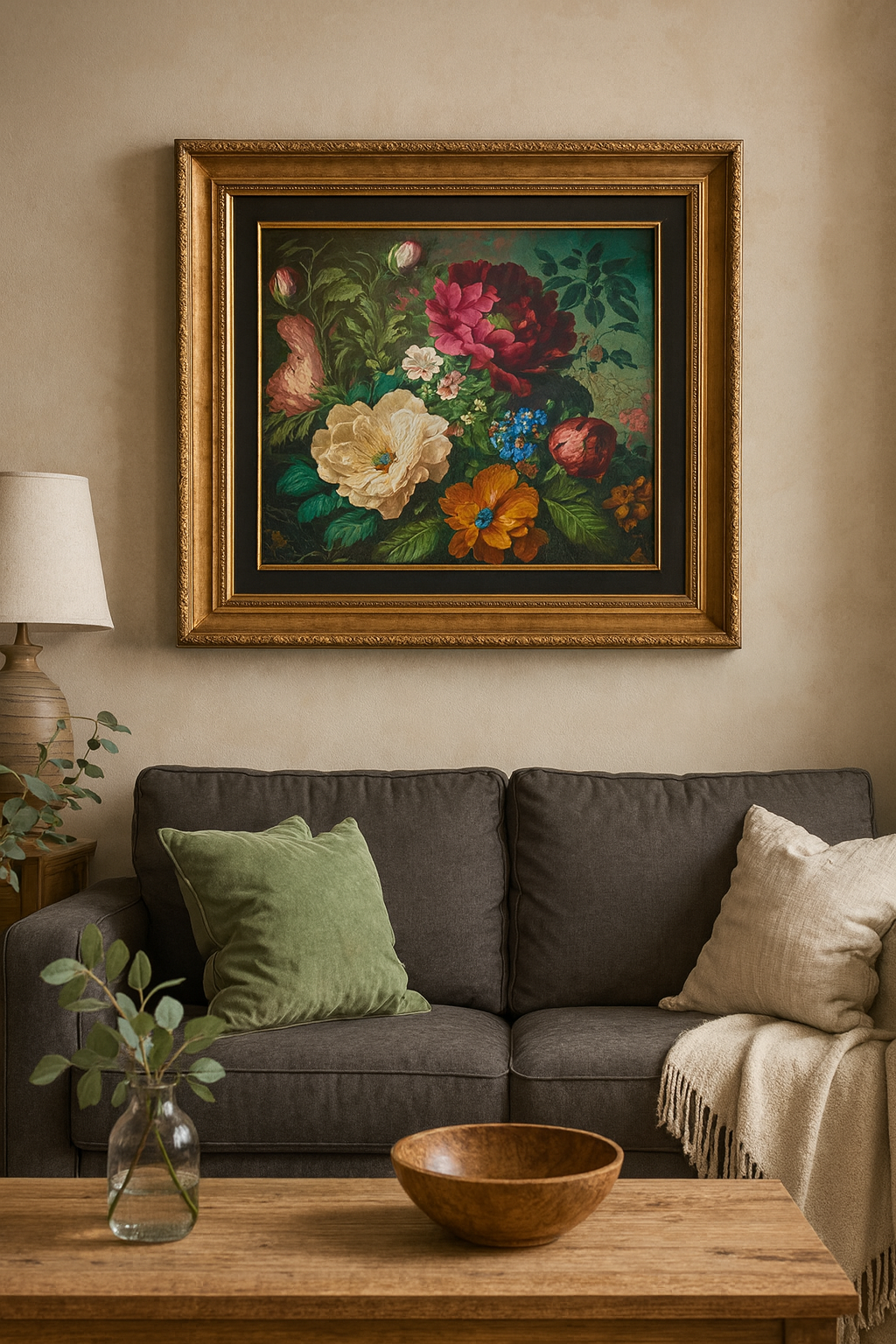 Tapyba pagal skaičius „Prabangi gėlių puokštė“