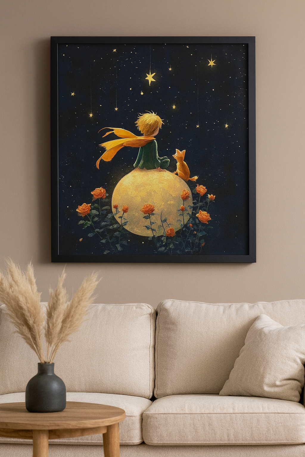 Deimantinė mozaika „Mažasis princas ir lapė po žvaigždėtu dangumi“